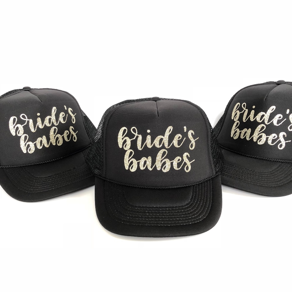Trucker Hat Bride's Babes Gold Glitter